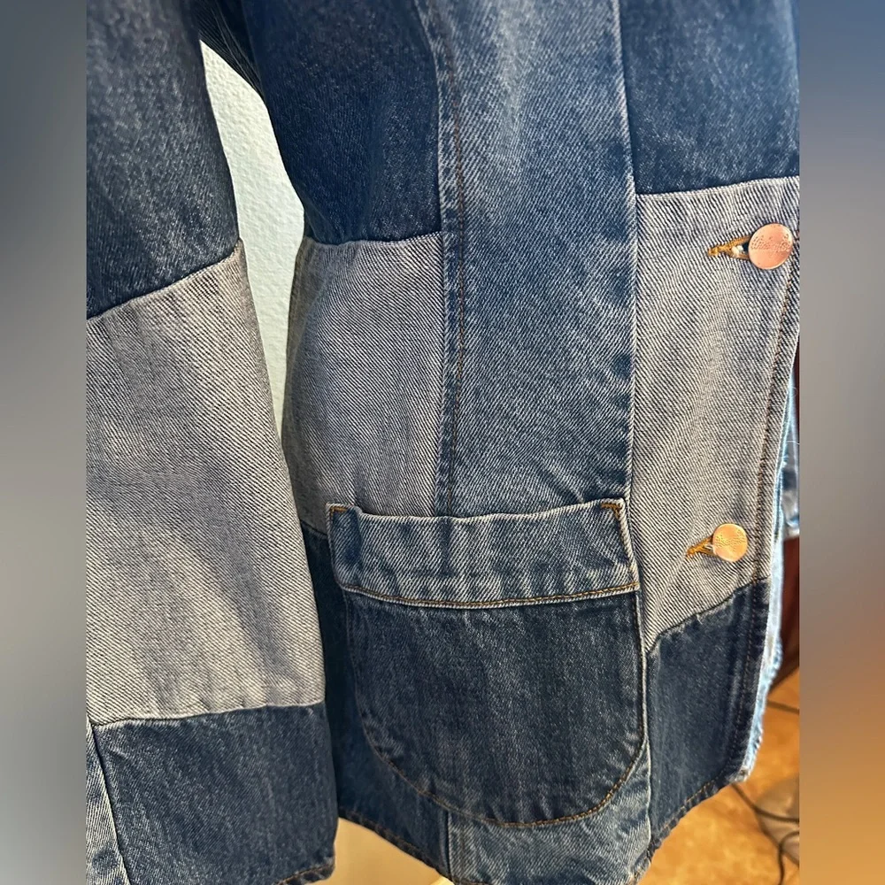 Wrangler x Lainey W Patchwork Denim Blazer Jacket • Rare Collab • Size Large - Picture 12 of 15